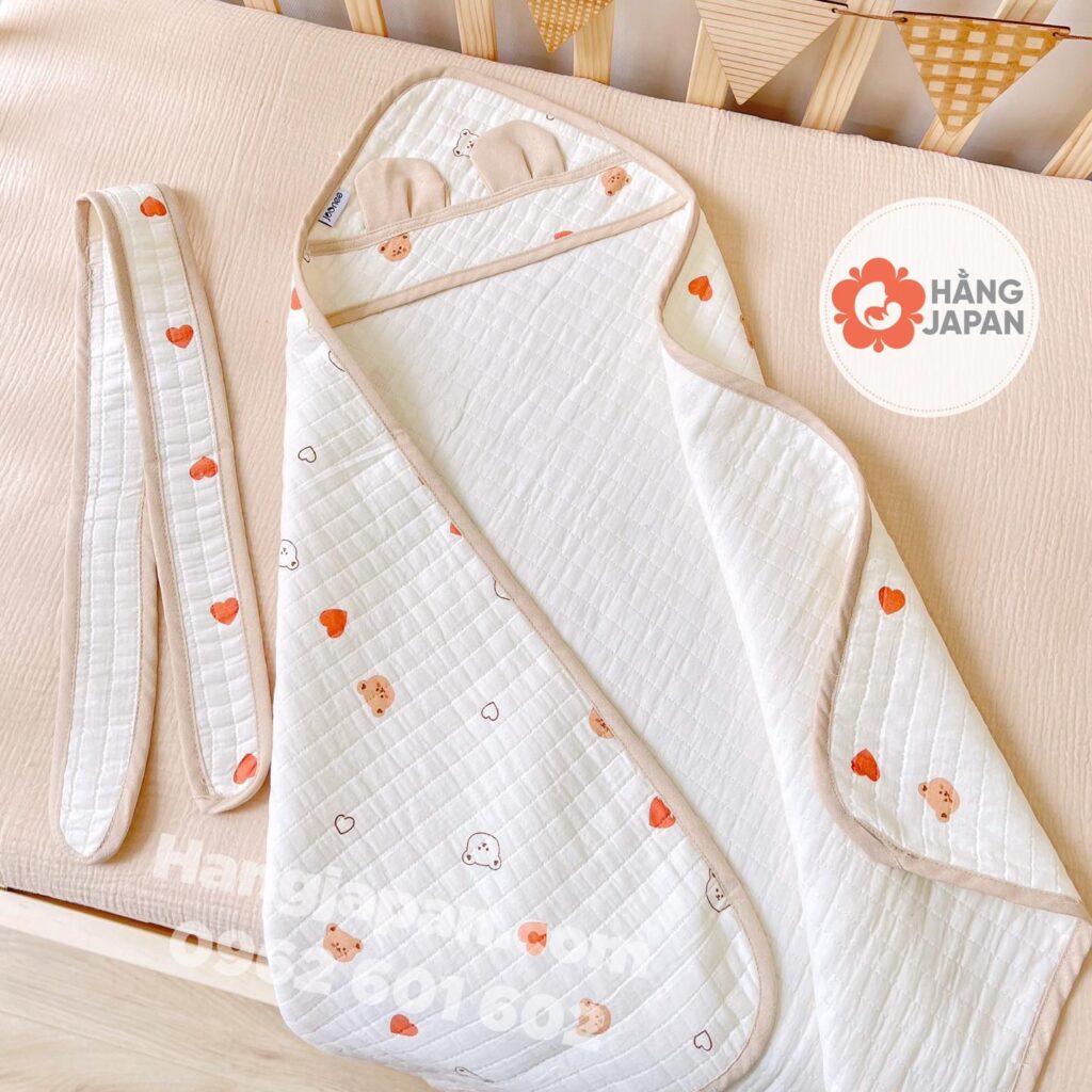 Ủ Choàng Xô Joonee Hình Gấu 3 Lớp In Hình Ngẫu Nhiên (1)