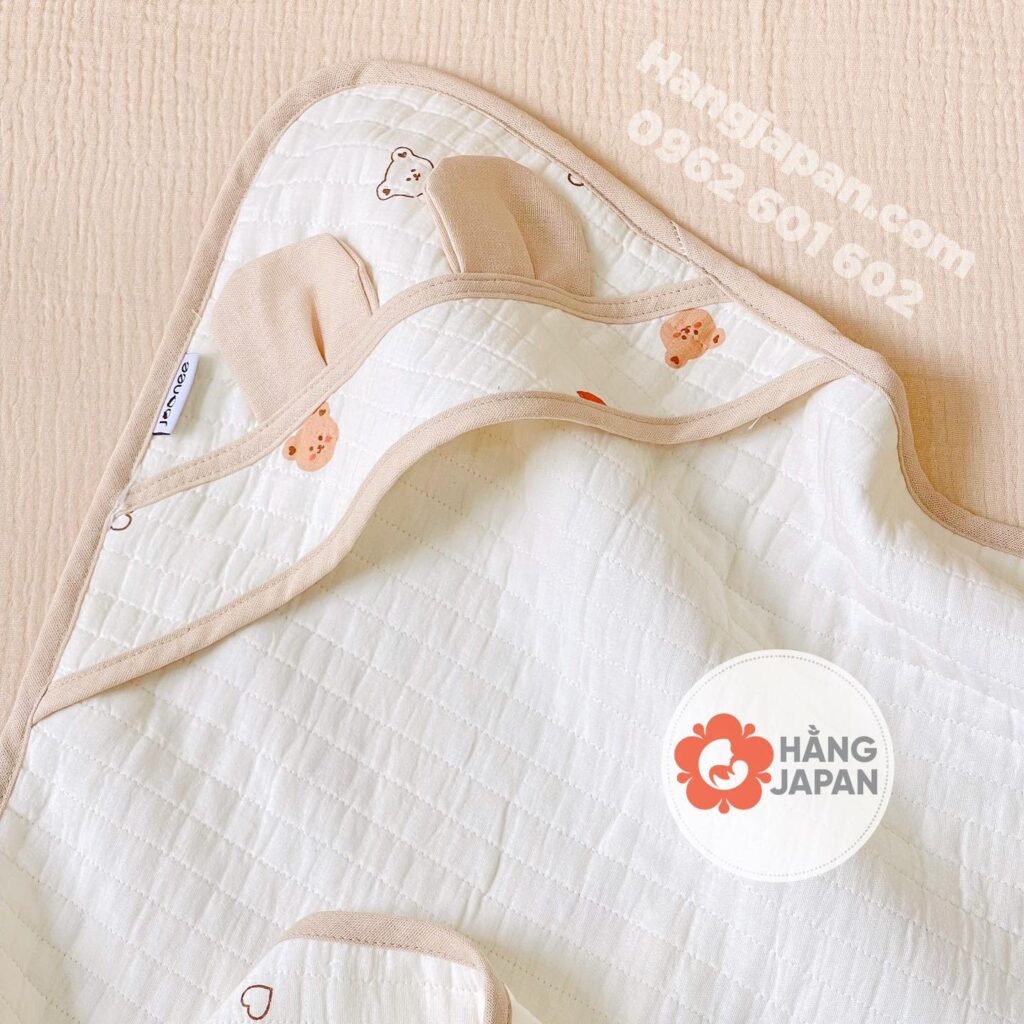 Ủ Choàng Xô Joonee Hình Gấu 3 Lớp In Hình Ngẫu Nhiên (3)