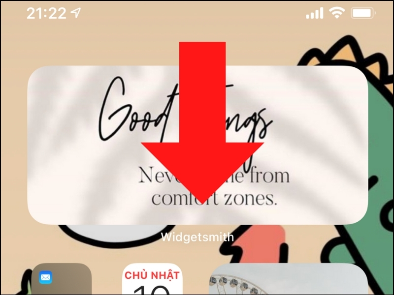 Gạt nút sang phải