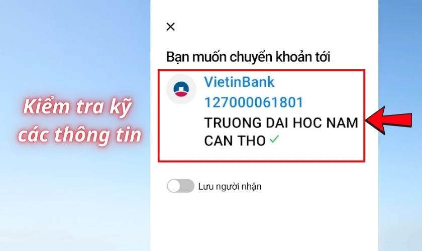 Lưu ý khi đóng học phí Nam Cần Thơ