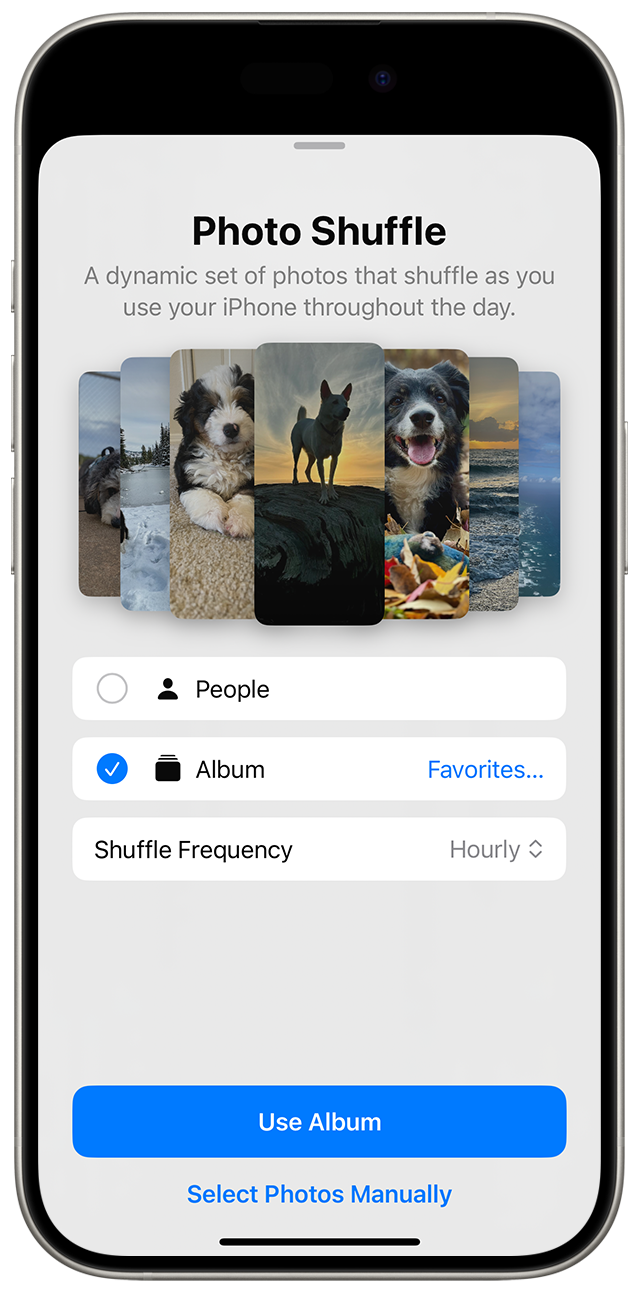 You can set a Photo Shuffle as your iPhone Lock Screen if you'd like multiple photos to rotate after some amount of time.