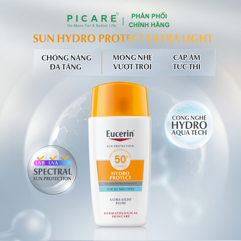 Kem Chống Nắng Cho Mọi Loại Da Eucerin Sun Hydro Protect Ultra Light Fluid SPF50+ 50ml