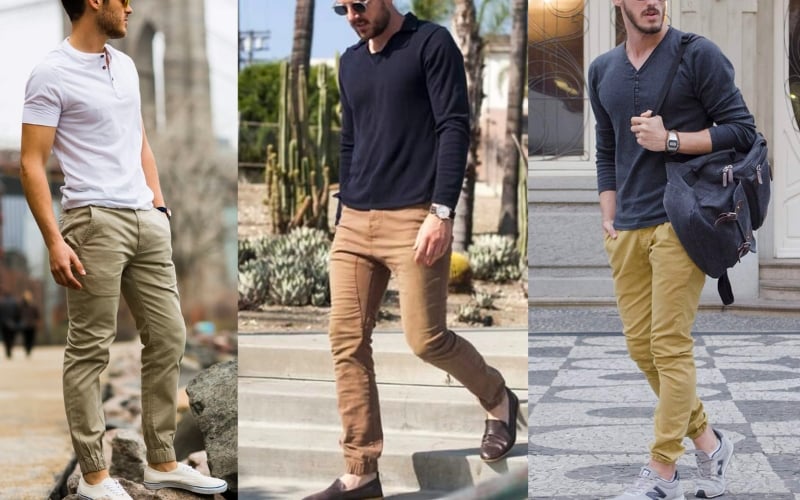 Quần khaki với áo phông
