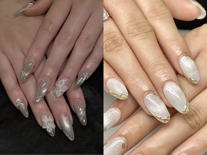 nail mắt mèo trắng dài