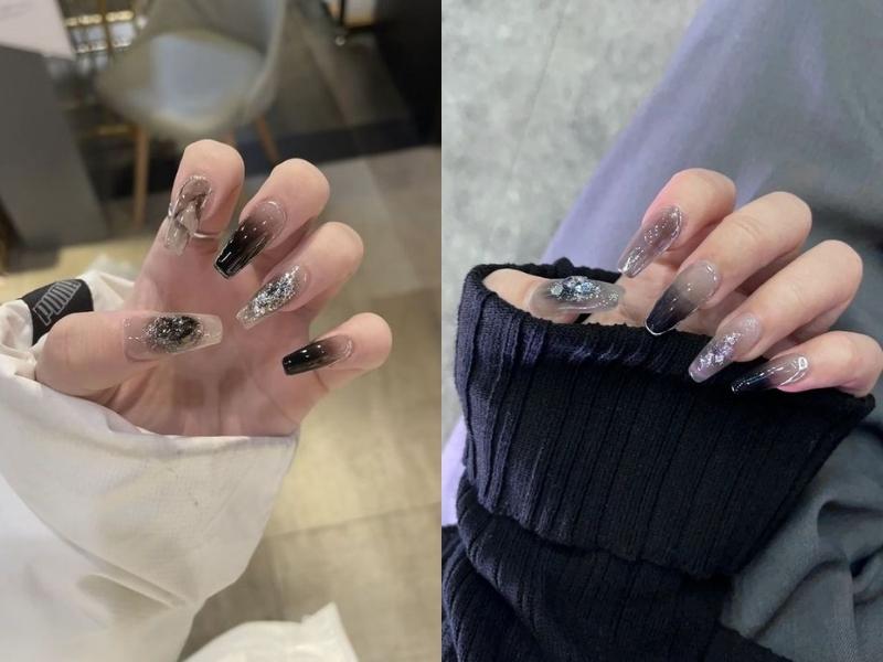 Nail mắt mèo kim cương được đính đá