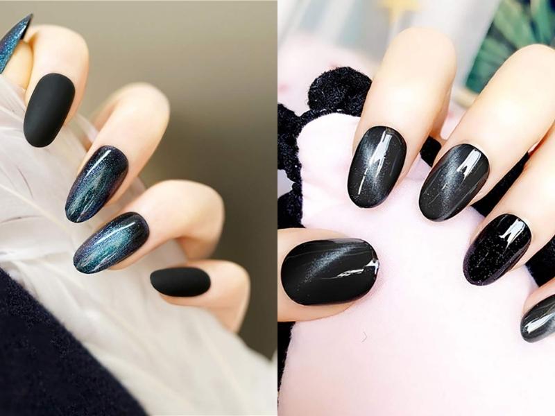 Nail mắt mèo đen ánh trắng