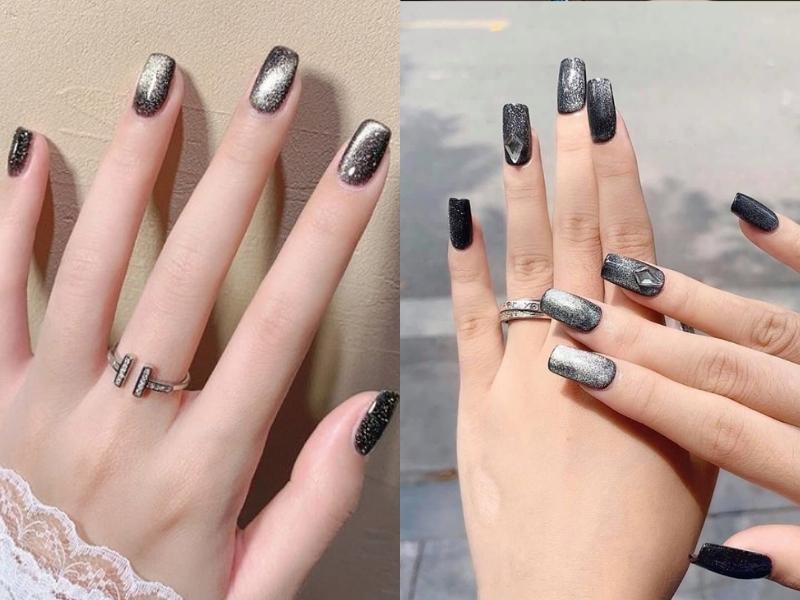 Nail mắt mèo kim cương đen
