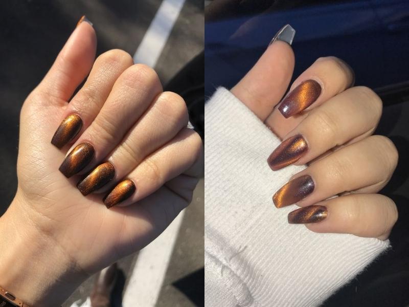 Nail mắt mèo màu nâu