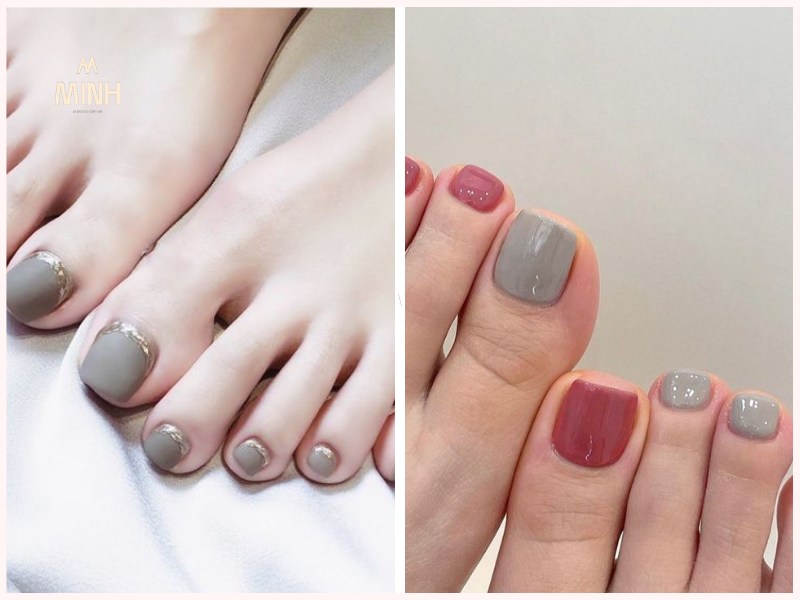 Sơn móng chân màu trắng nổi bật