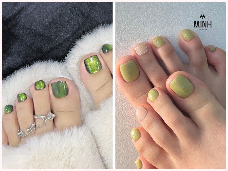 Nail chân màu đỏ nổi bật
