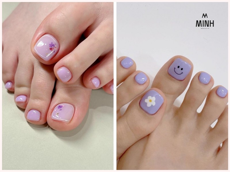 Sơn móng chân màu hồng cho da ngăm