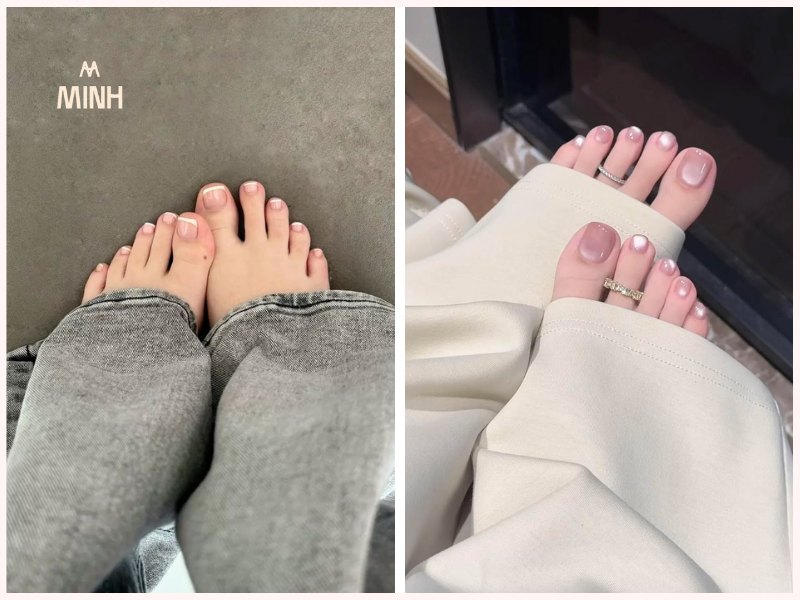 Sơn móng chân màu đen