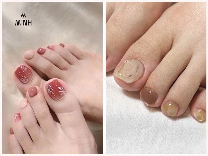 Sơn móng chân màu pastel