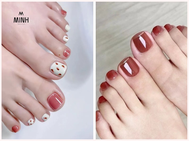 Các mẫu móng chân phối nhũ bạc