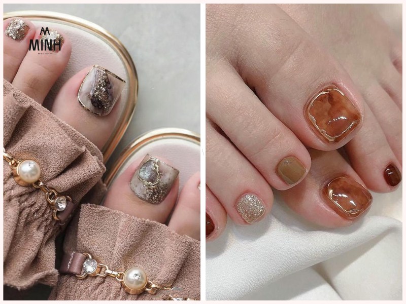 Sơn móng chân phối nhiều màu