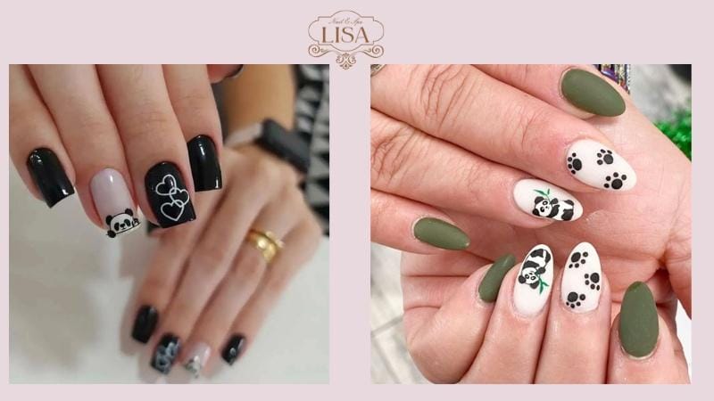 Mẫu nail gấu trúc đáng yêu bạn không thể bỏ qua
