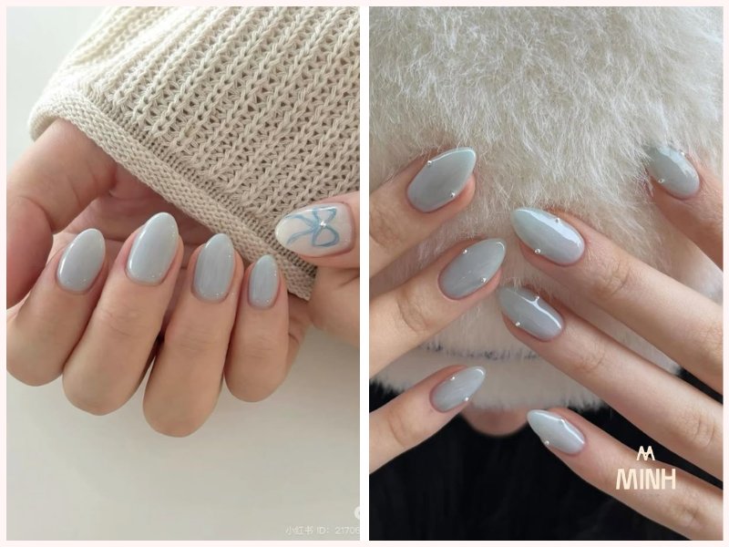 mẫu nail xanh dương đẹp