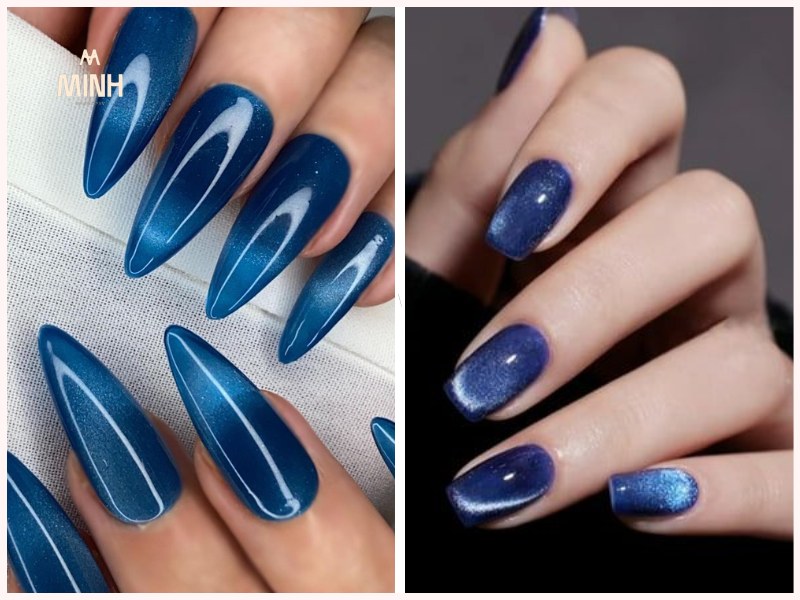mẫu nail xanh dương đẹp
