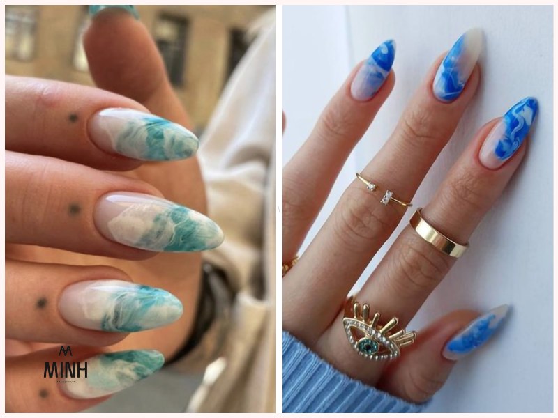 Mẫu nail màu xanh dương đậm đẹp