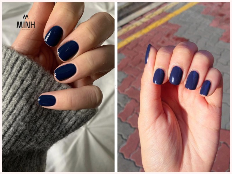 mẫu nail xanh dương đẹp