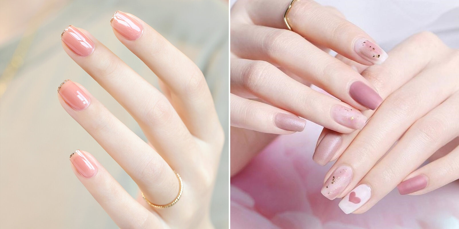 Móng tay màu hồng nhẹ nhàng, nữ tính.