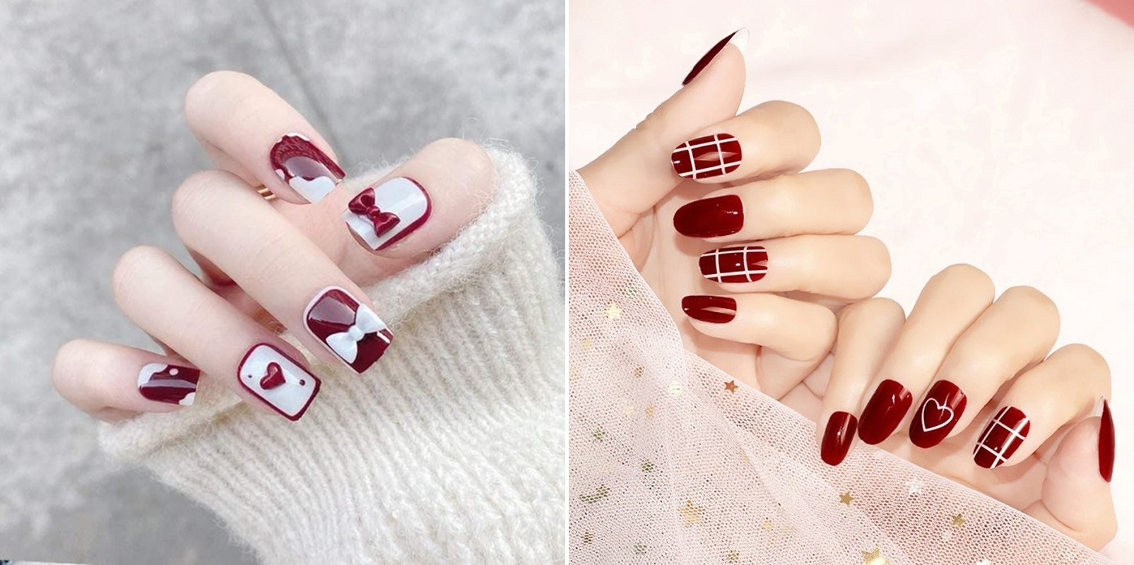 Móng tay cho dịp Tết với màu sắc rực rỡ.