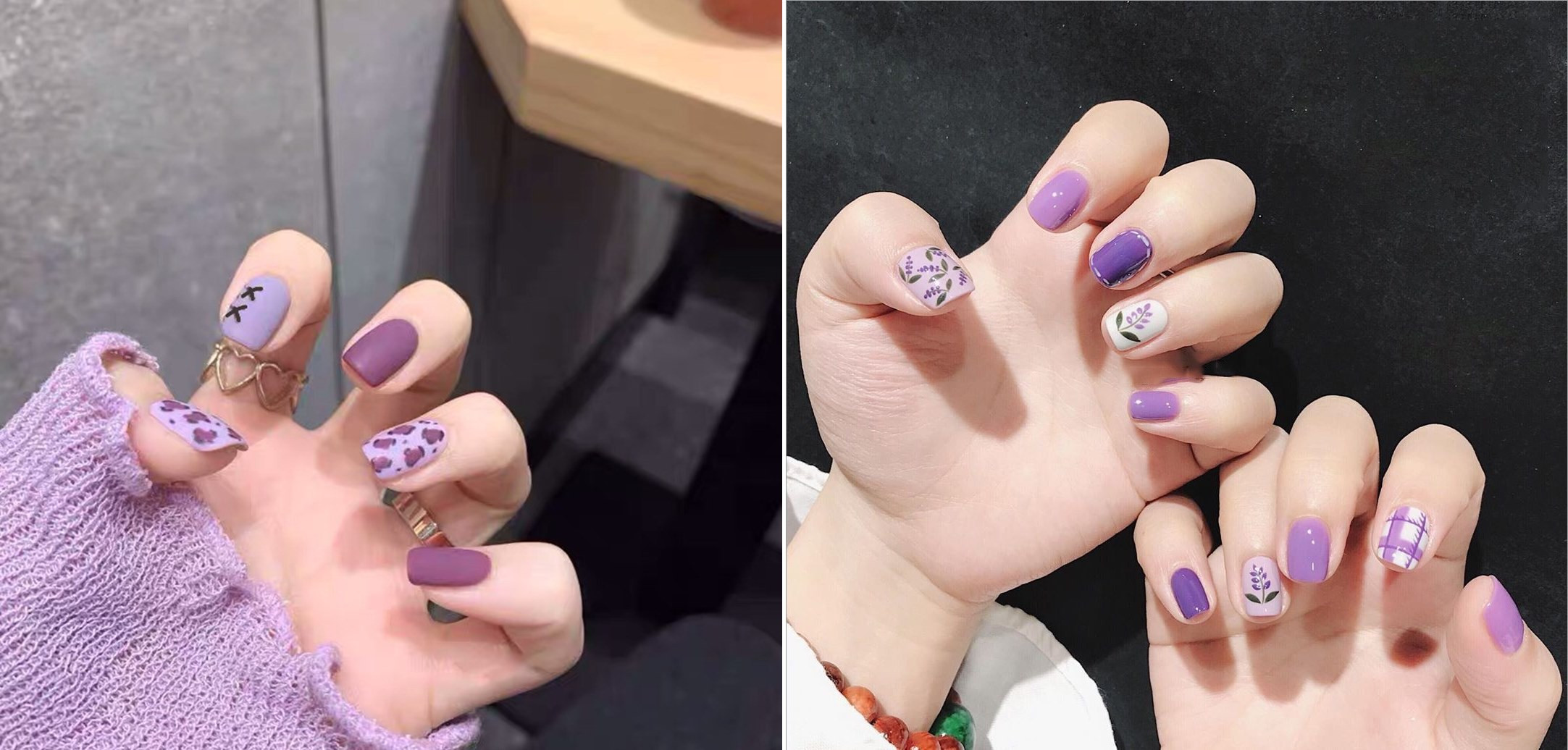 Sắc tím mộng mơ cho móng tay thêm quyến rũ.
