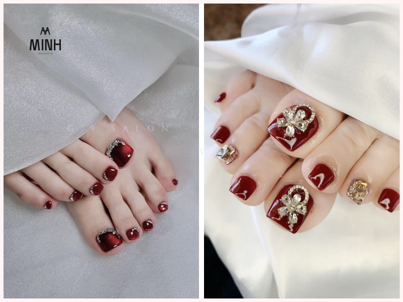 Nail chân màu đỏ giúp bạn nổi bật hơn trong mọi dịp