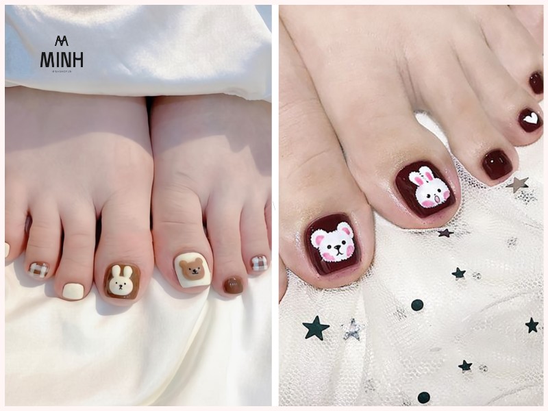 Các mẫu móng chân màu đỏ ombre