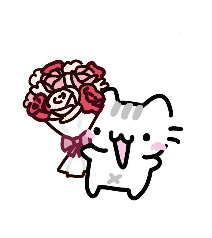 Meme con mèo tặng hoa