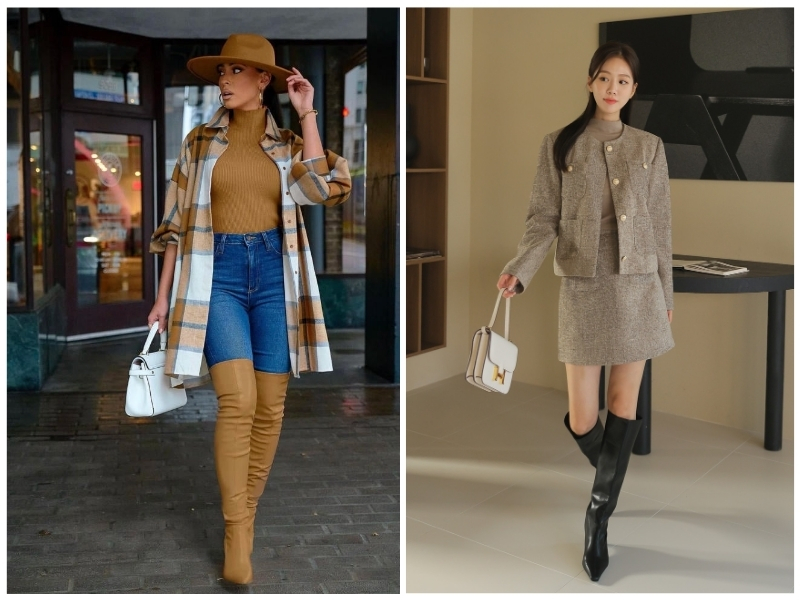 phối đồ với giày boot nữ cổ cao