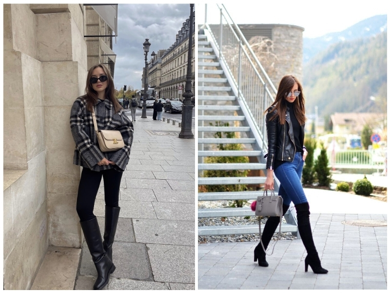 mix đồ với boot cao quá gối