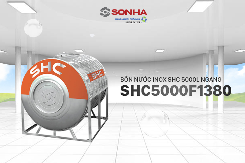Bồn nước Inox SHC 5000L Ngang - SHC5000F1380