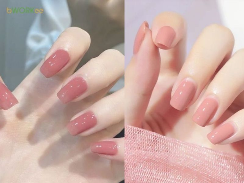 Mẫu nail hồng nude