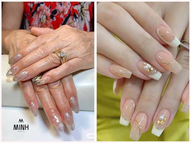 Nail đính đá cho người trung niên