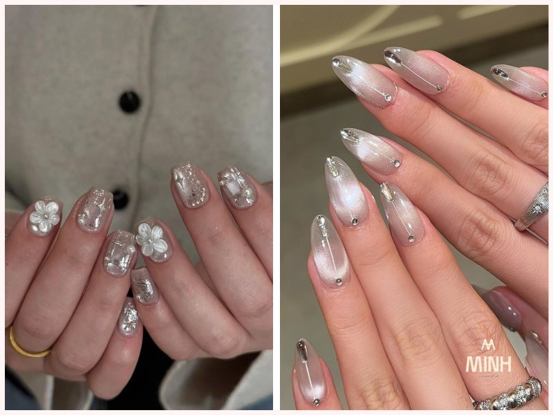 Nail đính đá cho người trung niên