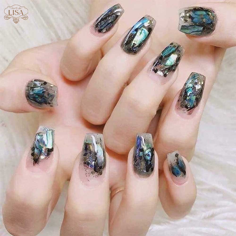 Nail ẩn xà cừ xanh ngọc