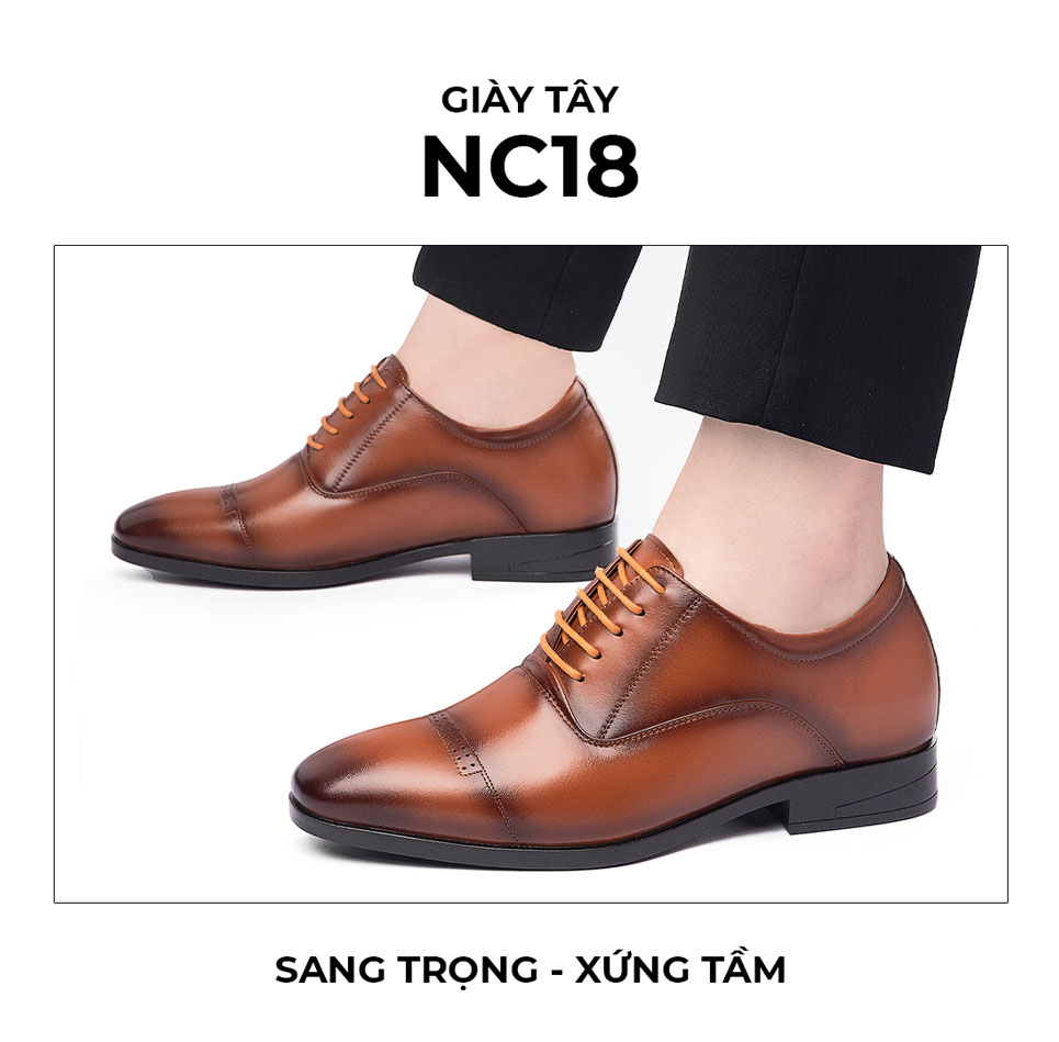 Giày tăng chiều cao nam NC18 thời trang và sang trọng