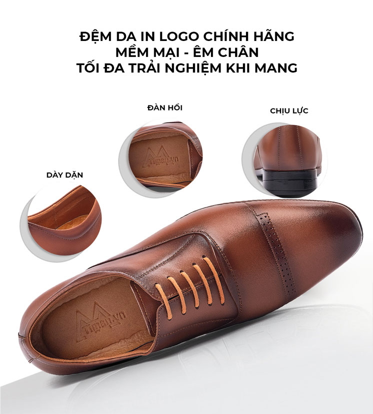 Giày tăng chiều cao nam NC18 đệm lót êm ái