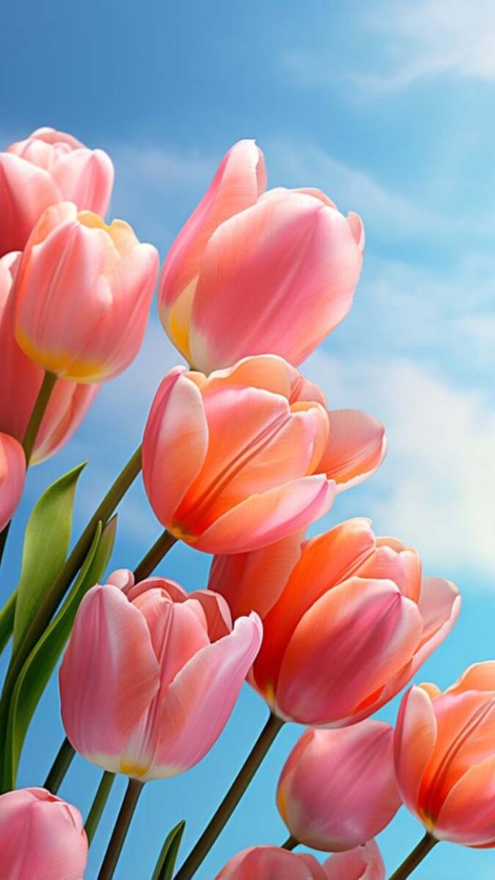 Ảnh hoa tulip trên bàn trang trí