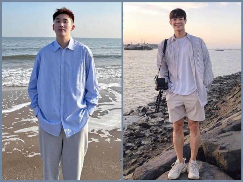 tạo dáng chụp ảnh nam ở biển