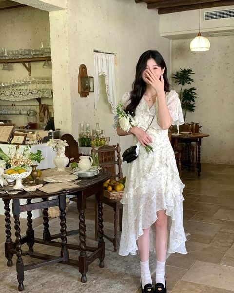 Đồ tết 2026 - váy hoa nhí dáng dài