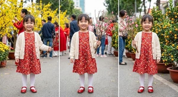 Đồ tết 2026 - Váy suông phối cardigan cho bé gái