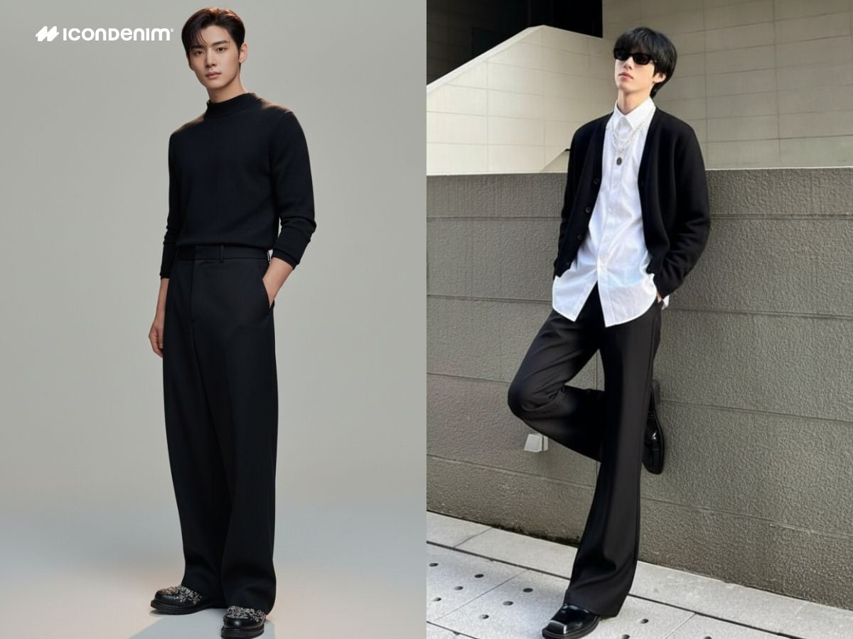 Layer mùa đông với áo swear hoặc cardigan