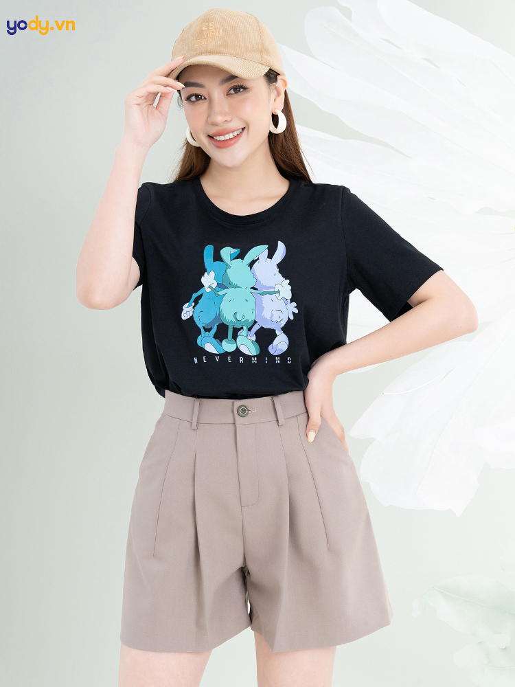 Quần short nữ tới đầu gối vải