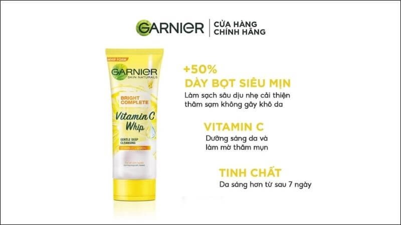 Sữa rửa mặt Garnier Light Complete Vitamin C Whip Foam