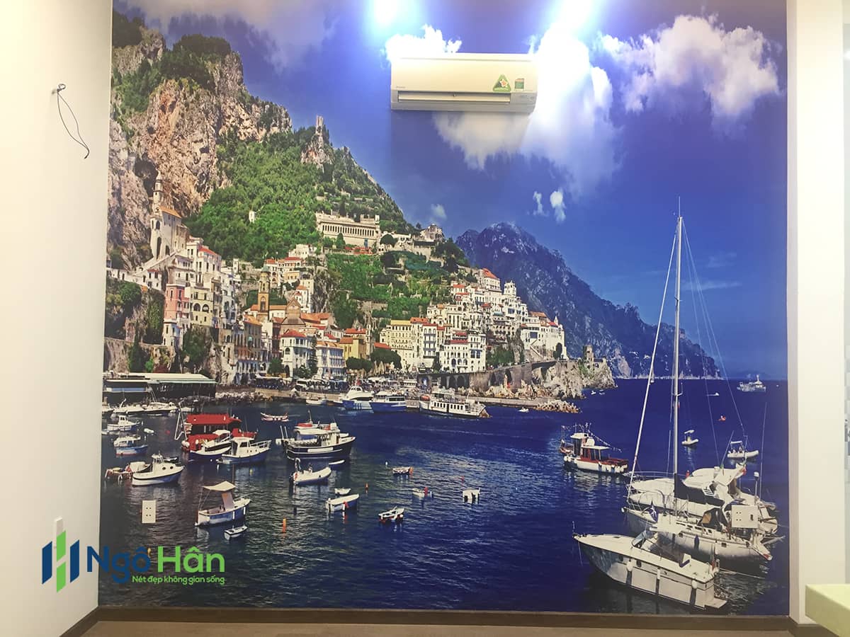 Tranh 3d dán tường phong cảnh biển