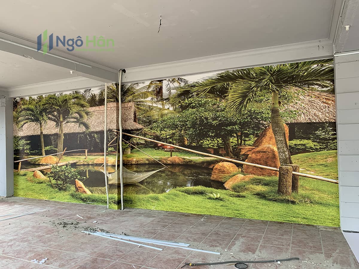 Tranh dán tường phong cảnh đồng quê