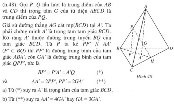 Trọng tâm của tứ diện là gì?