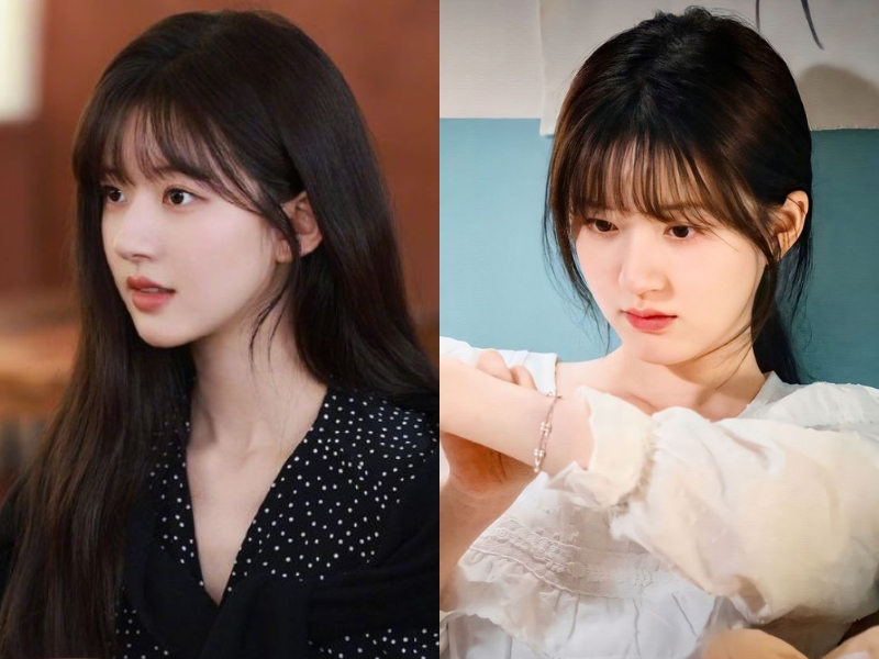 Triệu Lộ Tư với kiểu mái bằng kết hợp với tóc mái bay